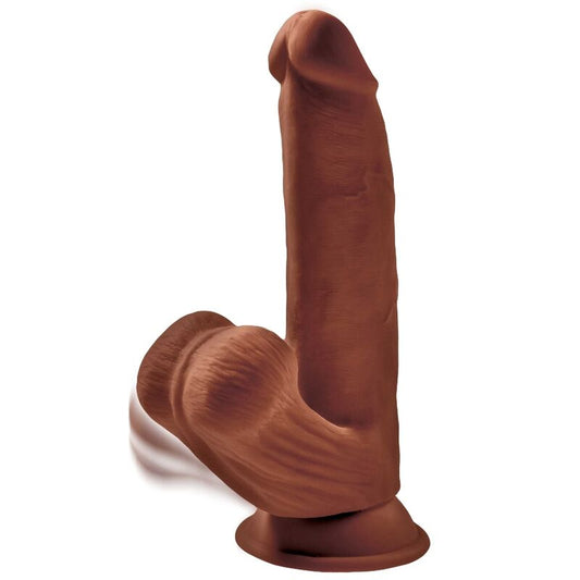 KING COCK - PIÙ DILDO 3D PALLINE OSCILLANTI 24,5 CM MARRONE