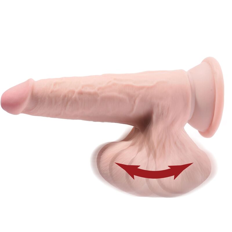 KING COCK - PIÙ DILDO 3D PALLINE OSCILLANTI 15,2 CM PELLE CHIARA