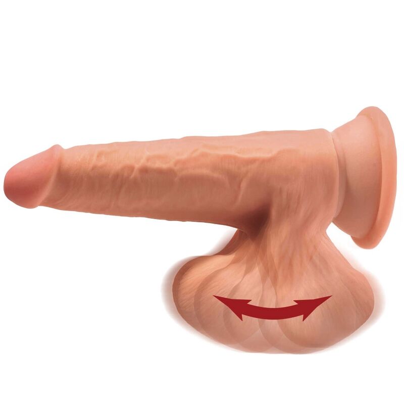 KING COCK - PIÙ DILDO 3D PALLINE OSCILLANTI 15,2 CM