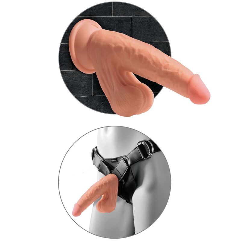 KING COCK - PIÙ DILDO 3D PALLINE OSCILLANTI 15,2 CM