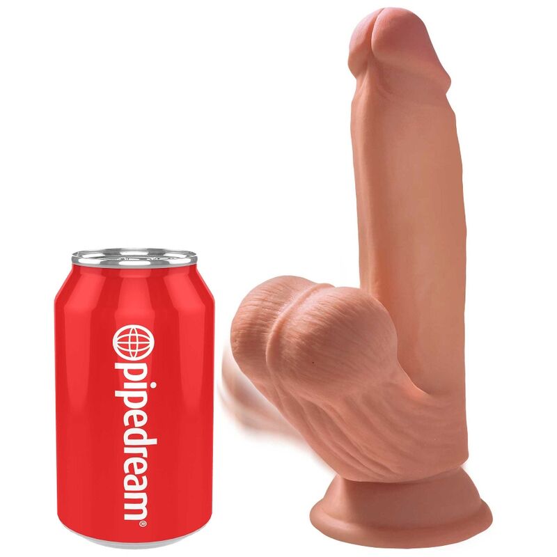 KING COCK - PIÙ DILDO 3D PALLINE OSCILLANTI 15,2 CM