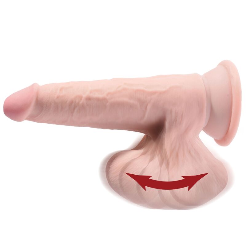 KING COCK - PIÙ DILDO 3D PALLINE OSCILLANTI 20,3 CM