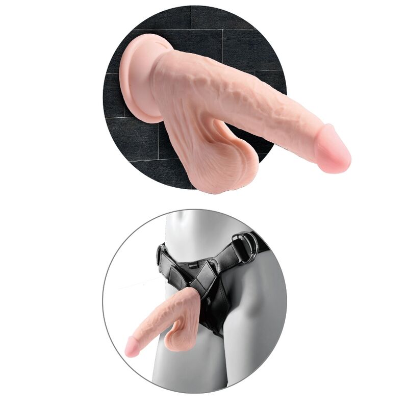 KING COCK - PIÙ DILDO 3D PALLINE OSCILLANTI 20,3 CM