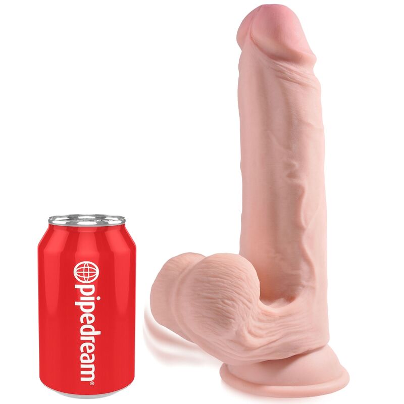 KING COCK - PIÙ DILDO 3D PALLINE OSCILLANTI 20,3 CM