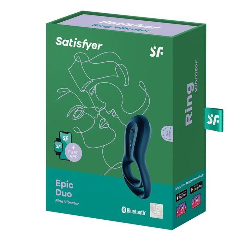 SATISFYER - EPIC DUO RING VIBRATOR APP BLAU