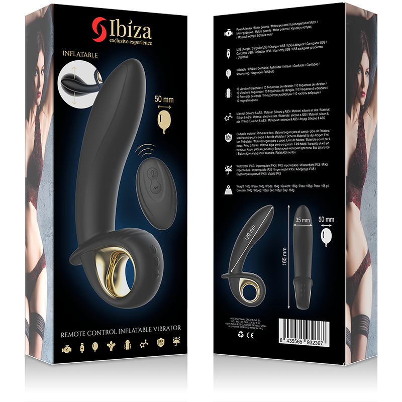 IBIZA - POTENTE VIBRATORE ANALE/VAGINALE GONFIABILE CON TELECOMANDO