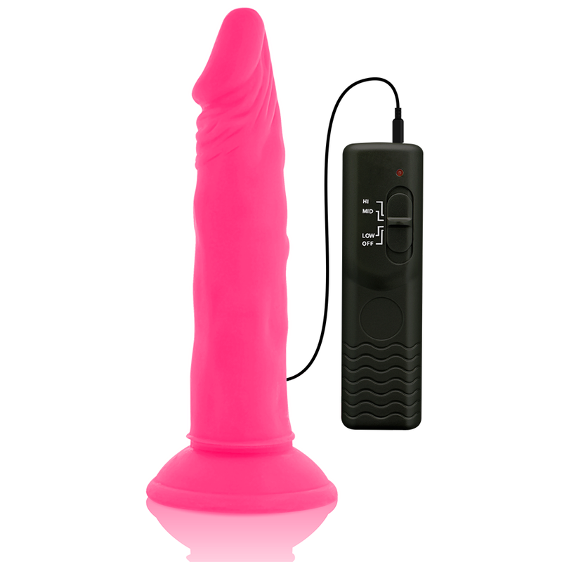 DIVERSIA - DILDO FLESSIBILE VIBRANTE ROSA 23 CM -O- 4,3 CM