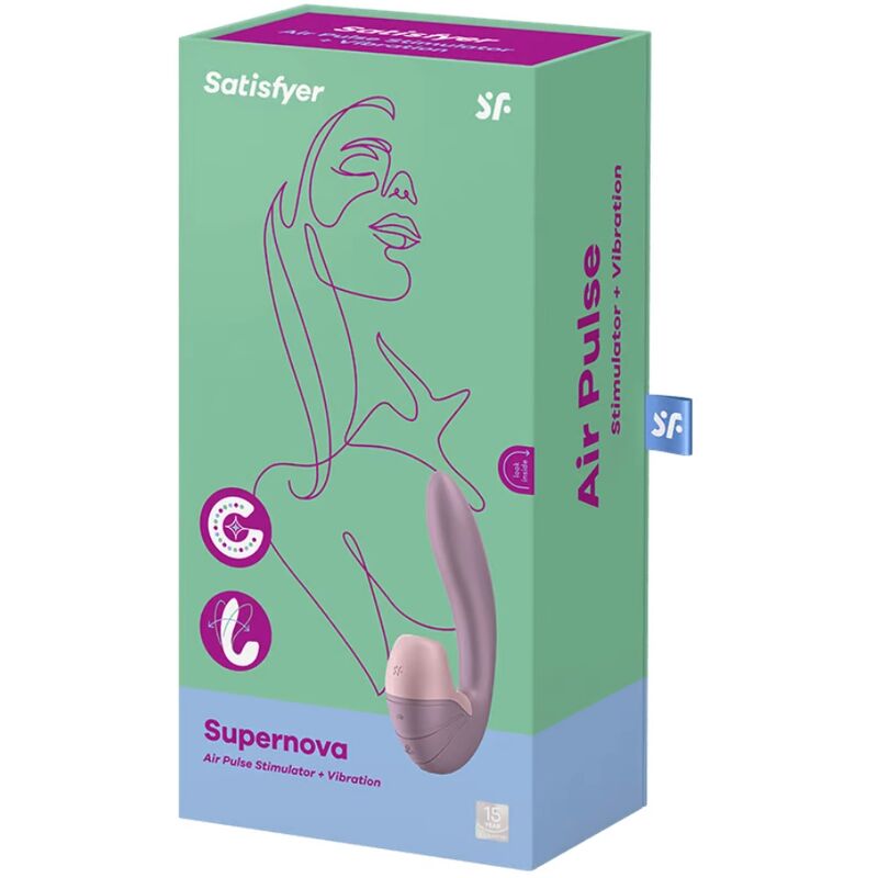 SATISFYER - SUPERNOVA AIR PULSE STIMULATOR & VIBRATION WHITE