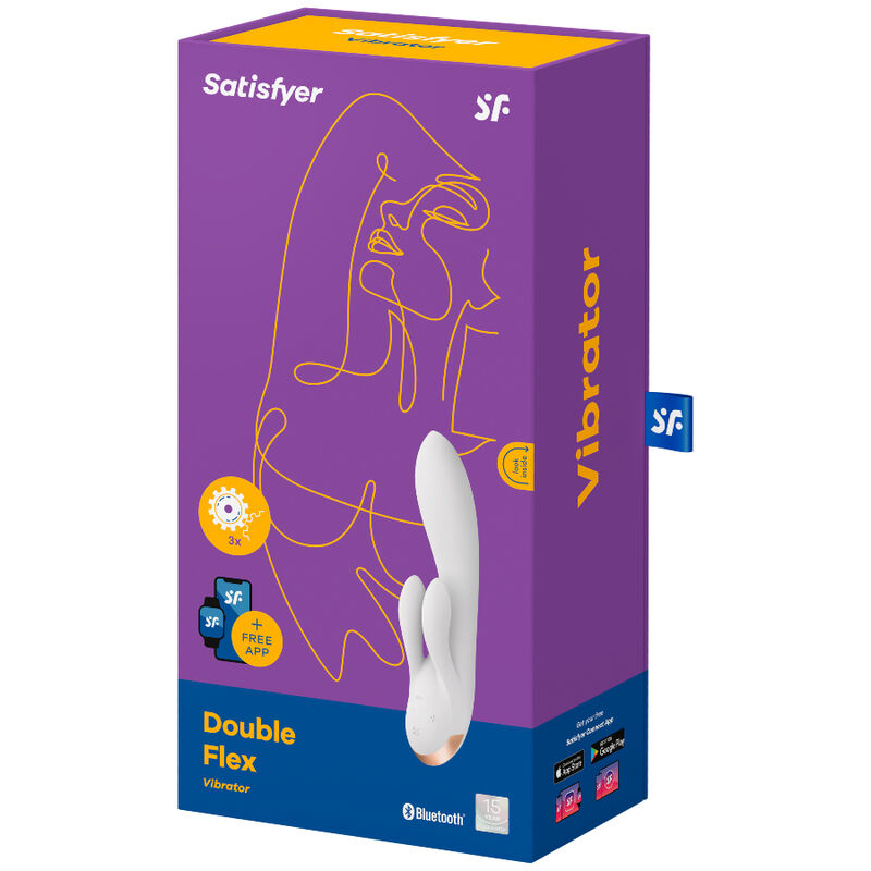 SATISFYER - VIBRATORE DOPPIO FLEX APP BIANCO