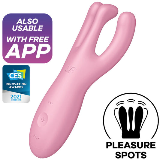 SATISFYER - APP VIBRATORE A TRE 4 ROSA