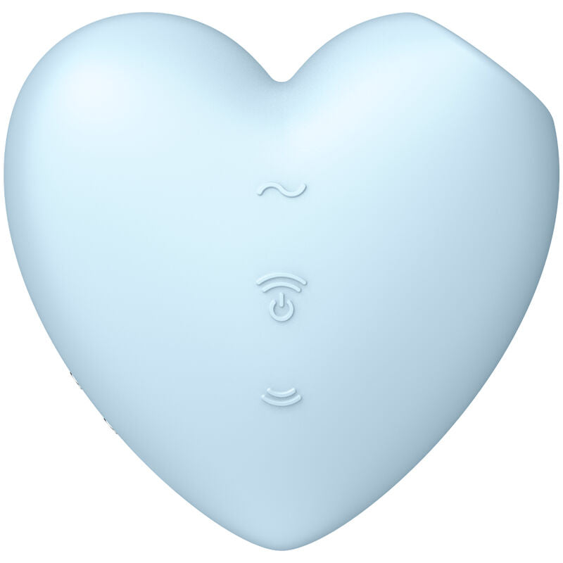 SATISFYER - CUTIE HEART AIR PULSE STIMULATOR & VIBRATOR BLUE