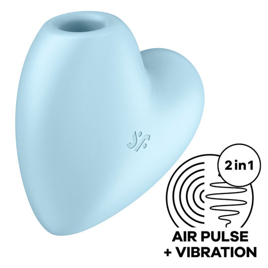 SATISFYER - CUTIE HEART AIR PULSE STIMULATOR &amp; VIBRATOR BLAU