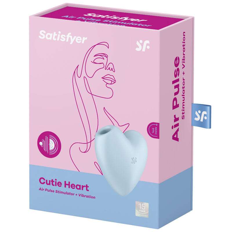 SATISFYER - CUTIE HEART AIR PULSE STIMULATOR &amp; VIBRATOR BLAU