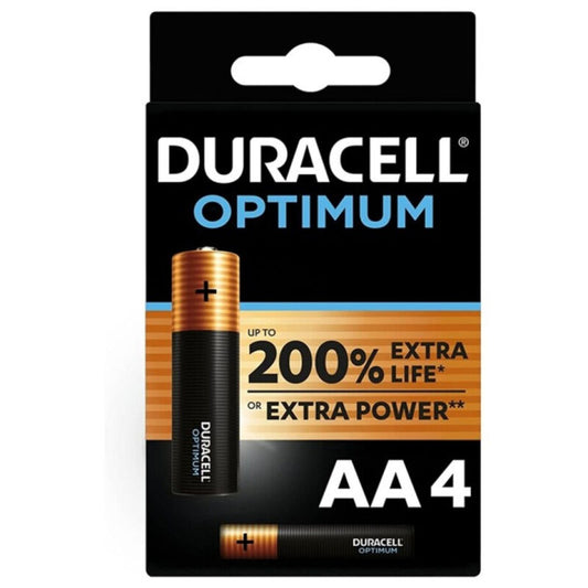 DURACELL - OPTIMUM 200 ALKALINE BATTERY AA LR6 4 UNIT