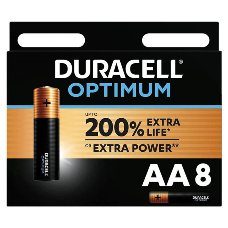 DURACELL - OPTIMUM 200 ALKALINE BATTERY AA LR6 8 UNIT