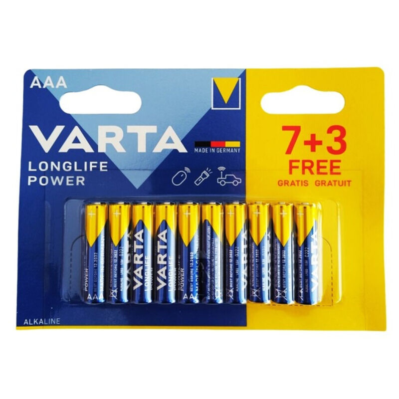 VARTA - BATTERIA ALCALINICA LONGLIFE POWER AAA LR03 10 UNITÀ