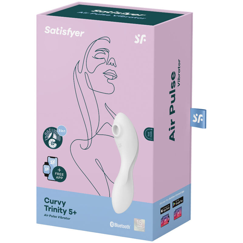 SATISFYER - CURVY TRINITY 5 AIR PULSE STIMULATOR &amp; VIBRATOR APP WEISS