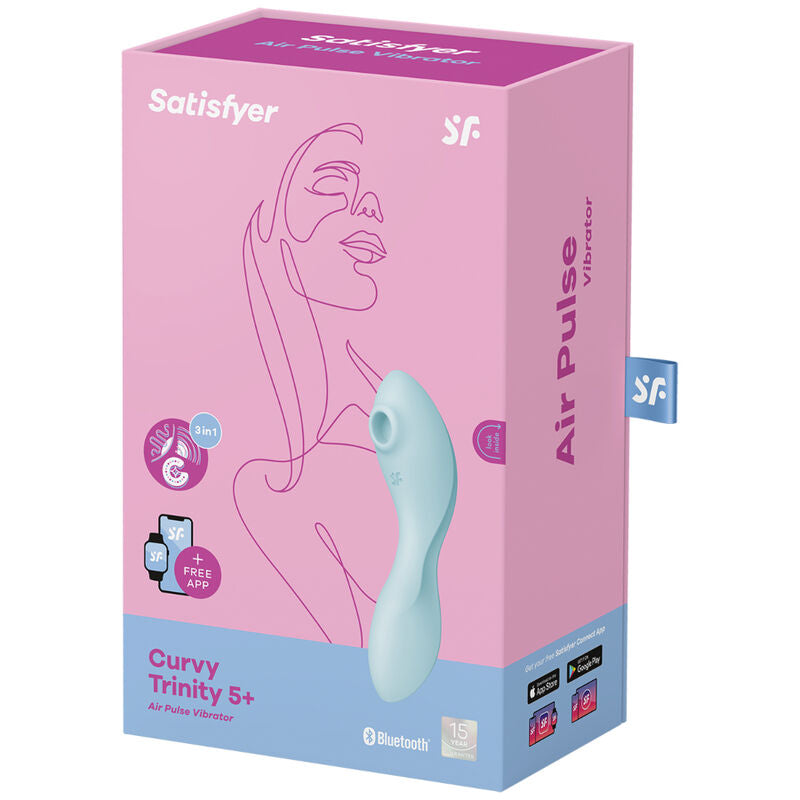 SATISFYER - CURVY TRINITY 5 AIR PULSE STIMULATOR &amp; VIBRATOR APP WEISS