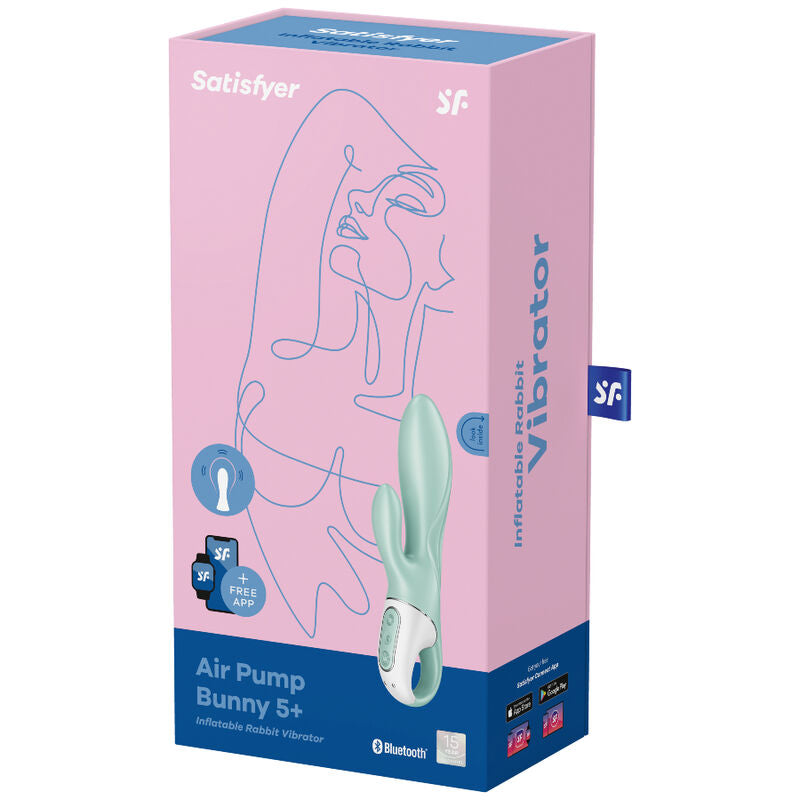 SATISFYER - AIR PUMP BUNNY 5+ VIBRATORE GONFIABILE CONIGLIO APP VERDE