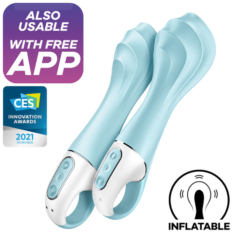 SATISFYER - AIR PUMP VIBRATOR 5+ AUFBLASBARER G-SPOT-VIBRATOR APP BLAU