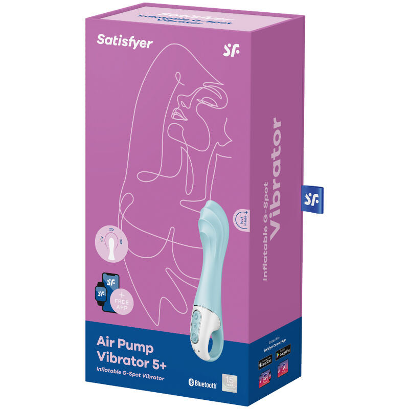 SATISFYER - AIR PUMP VIBRATOR 5+ AUFBLASBARER G-SPOT-VIBRATOR APP BLAU