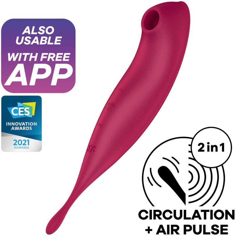 SATISFYER - TWIRLING PRO+ AIR PULSE STIMULATOR &amp; VIBRATOR APP ROT