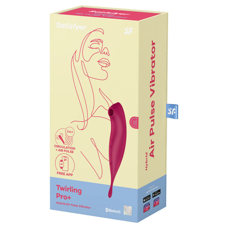 SATISFYER - TWIRLING PRO+ STIMOLATORE E VIBRATORE A IMPULSI D'ARIA APP ROSSO