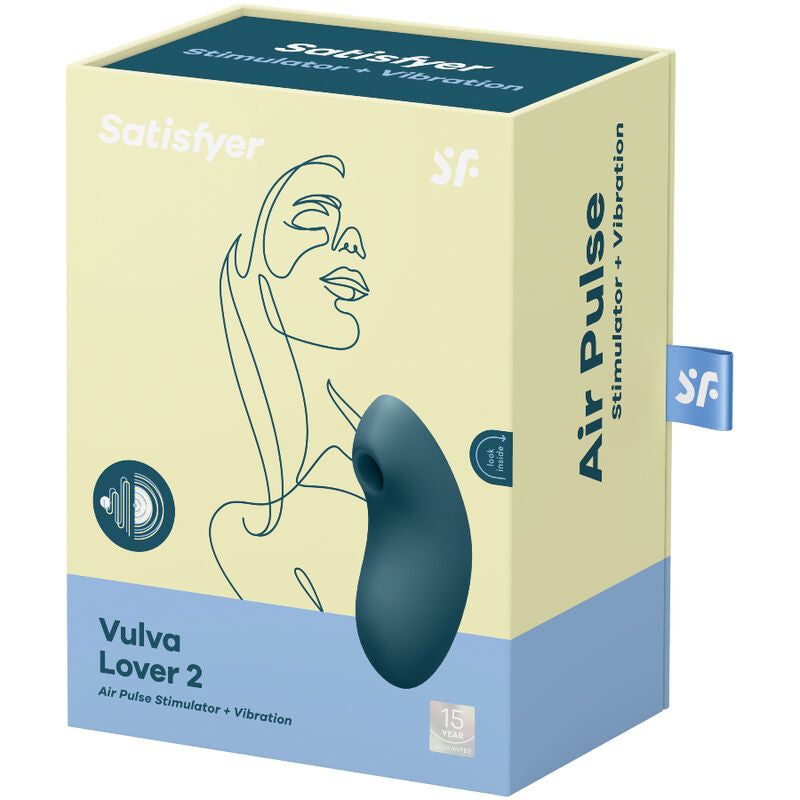 SATISFYER - VULVA LOVER 2 AIR PULSE STIMULATOR & VIBRATOR BLUE