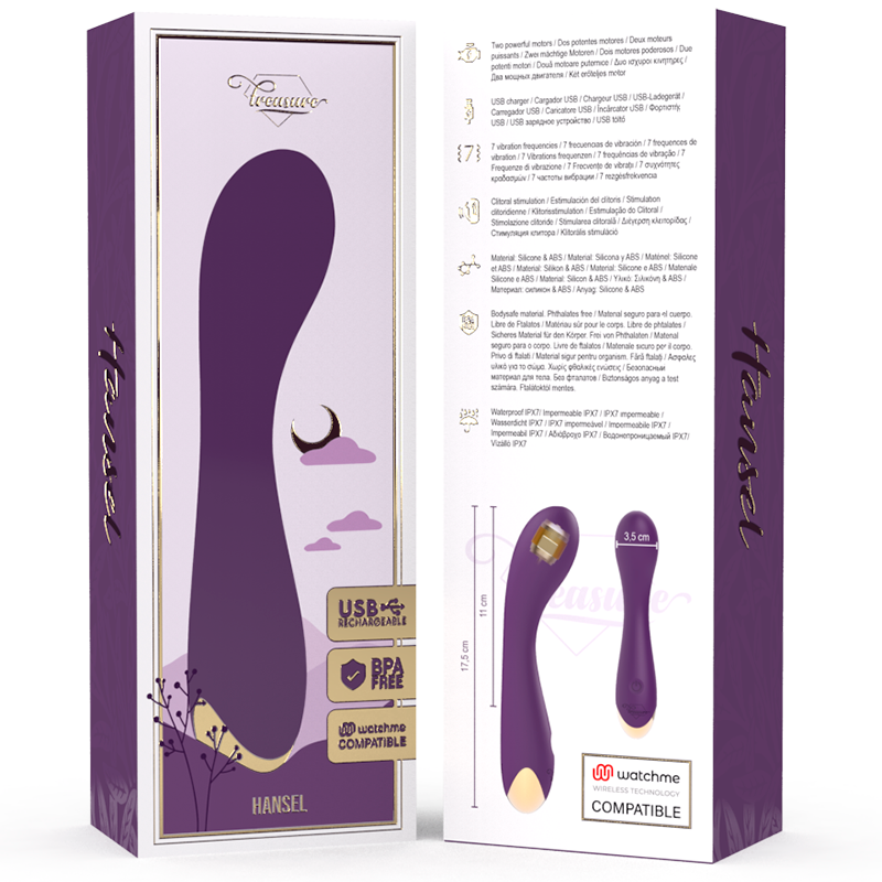 TREASURE - VIBRATORE G-SPOT HANSEL COMPATIBILE CON TECNOLOGIA WIRELESS WATCHME