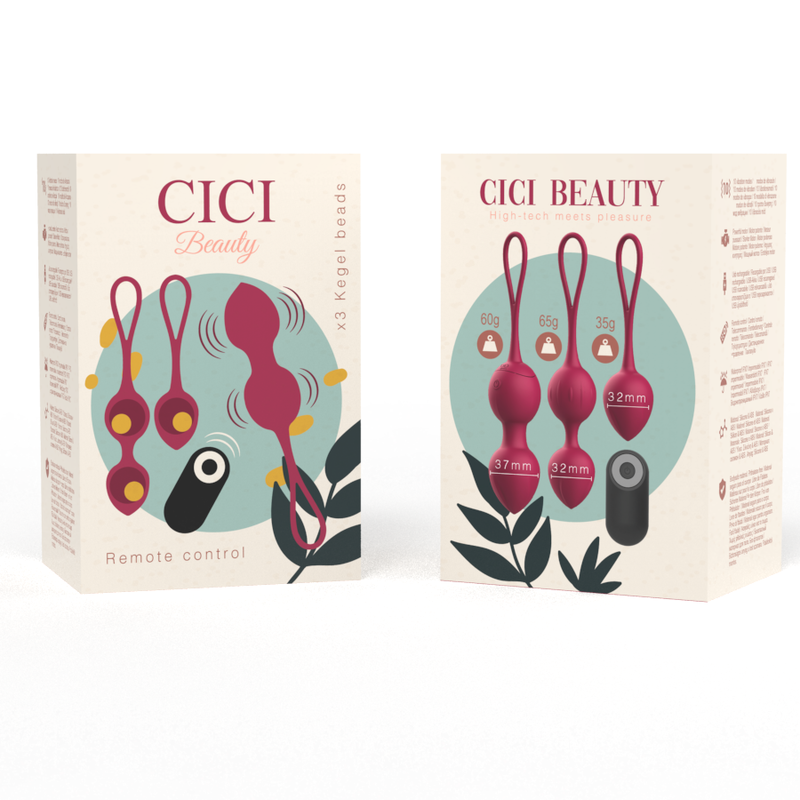 CICI BEAUTY - PREMIUM-SILIKON, 3 VIBRIERENDE KEGEL-PERLEN, FERNBEDIENUNG