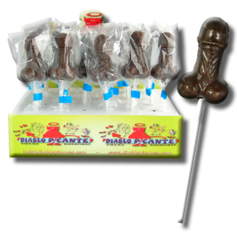 DIABLO PICANTE – PENIS-LOLLIPOP MIT DUNKLER SCHOKOLADE