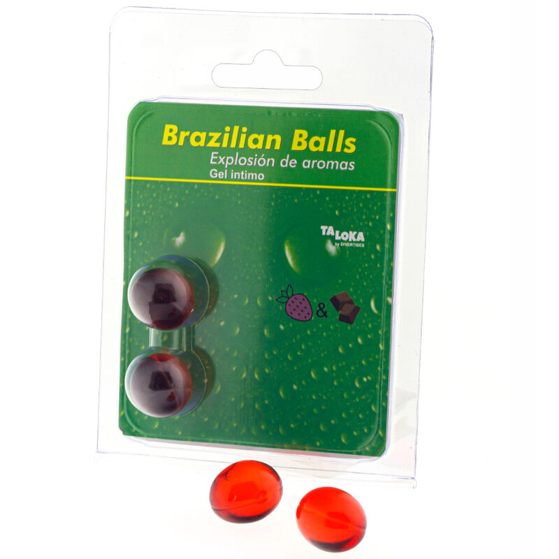 TALOKA - 2 PALLINE BRASILIANE GEL INTIMO FRAGOLA E CIOCCOLATO