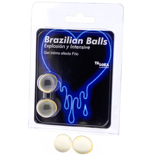 TALOKA - 2 BRASILIANISCHE KUGELN MIT KÄLTE- UND VIBRATIONSEFFEKT, AUFREGENDES GEL