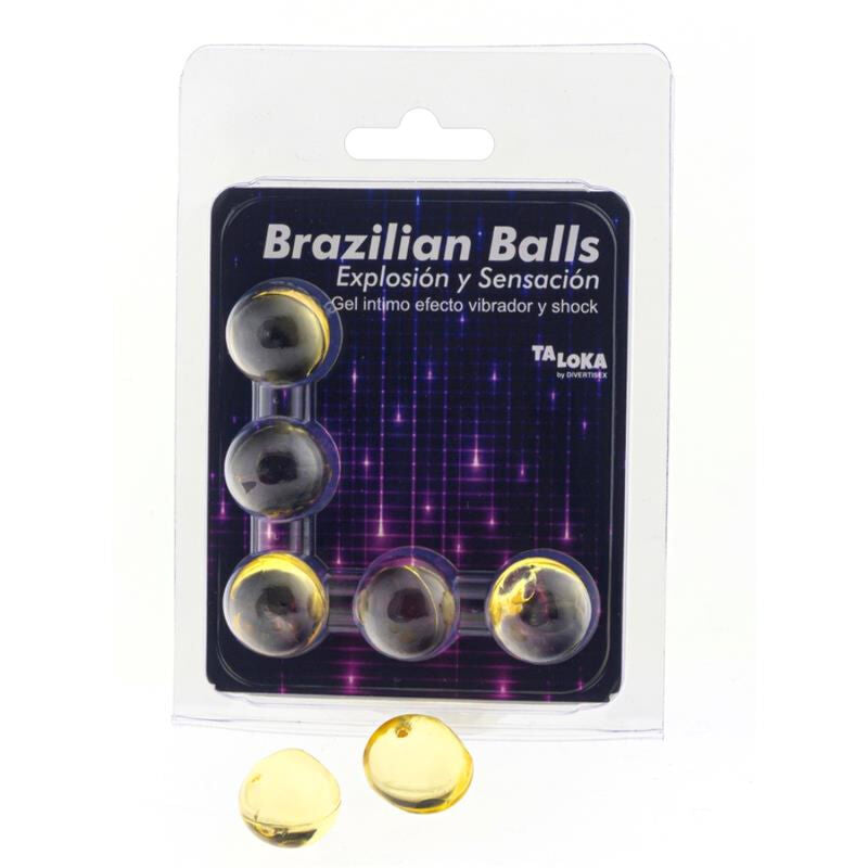 TALOKA - 5 PALLINE BRASILIANE VIBRANTI &amp; EFFETTO SHOCK GEL ECCITANTE