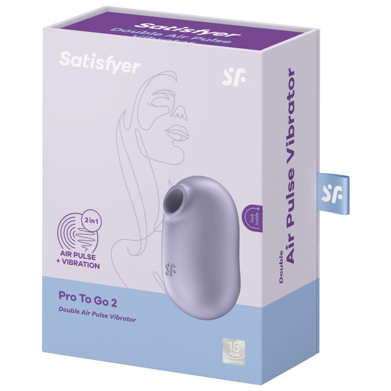 SATISFYER - PRO TO GO 2 DOPPELTER LUFTPULS-STIMULATOR &amp; VIBRATOR VIOLETT