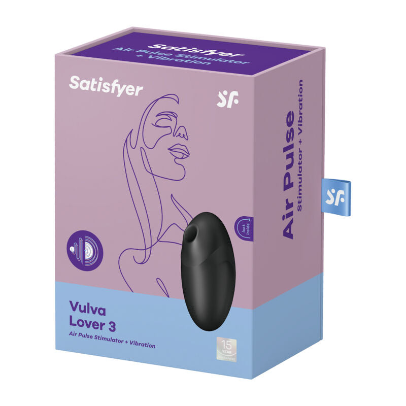 SATISFYER - VULVA LOVER 3 STIMOLATORE E VIBRATORE A IMPULSI D'ARIA NERO