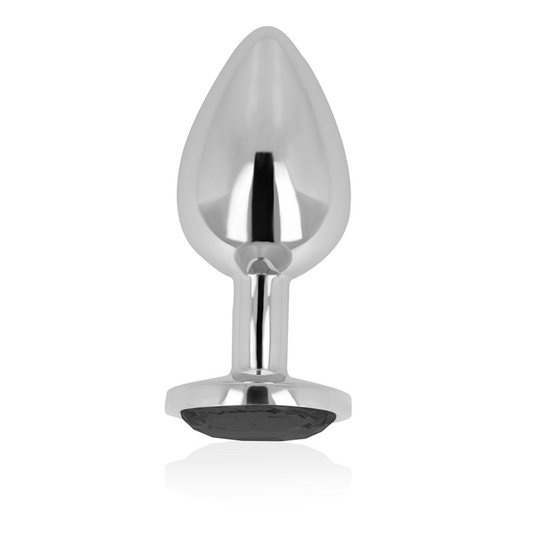 OHMAMA - ANAL PLUG WITH BLACK CRYSTAL 7 CM