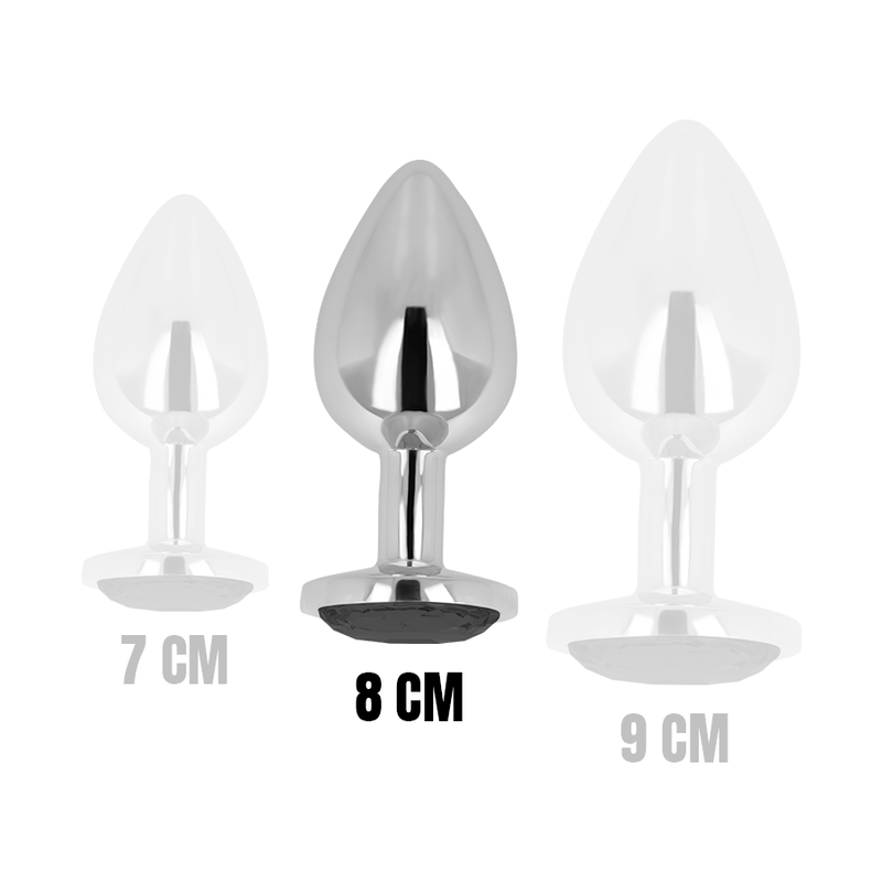 OHMAMA - ANALSTECKER MIT SCHWARZEM KRISTALL 8 CM