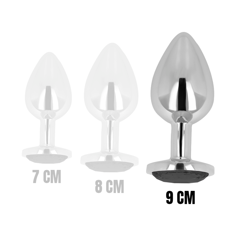 OHMAMA - ANALSTECKER MIT SCHWARZEM KRISTALL 9 CM