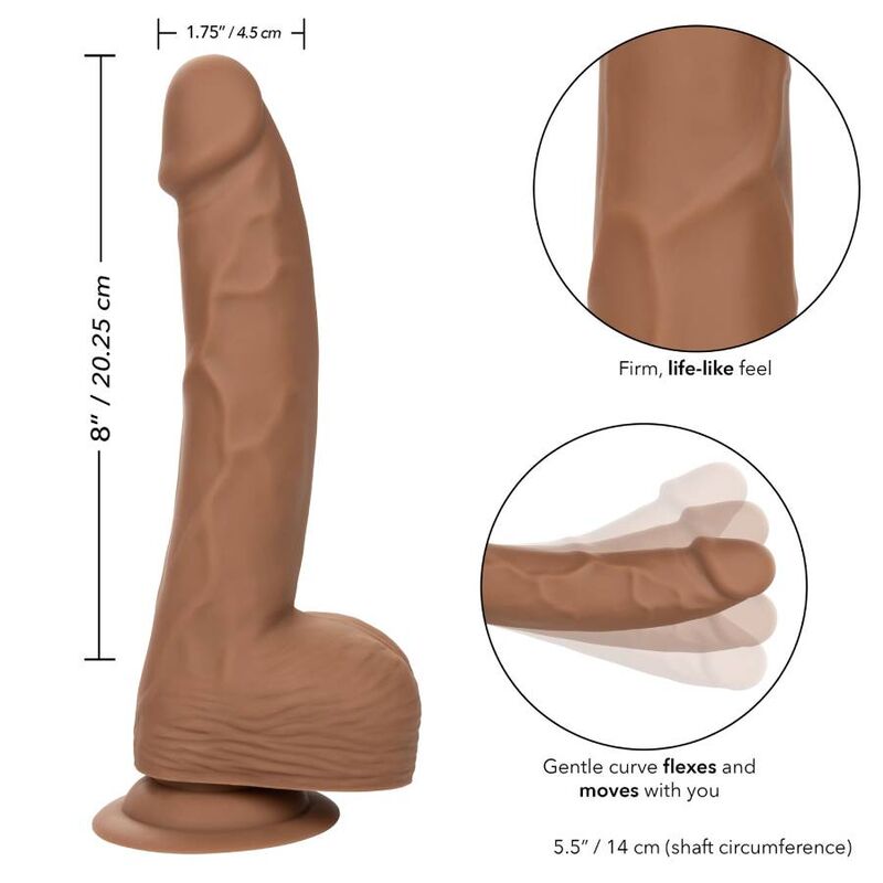 CALEXOTICS - BORCHIE SILICONE 20,32 CM MARRONE