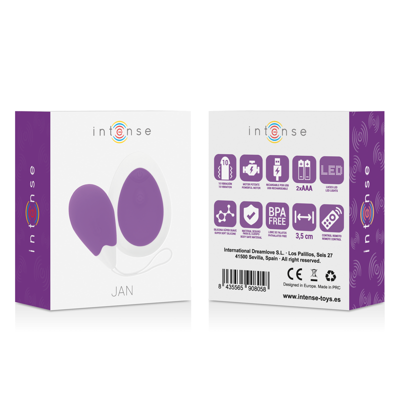 INTENSE - JAN LILAC REMOTE CONTROL VIBRATING EGG