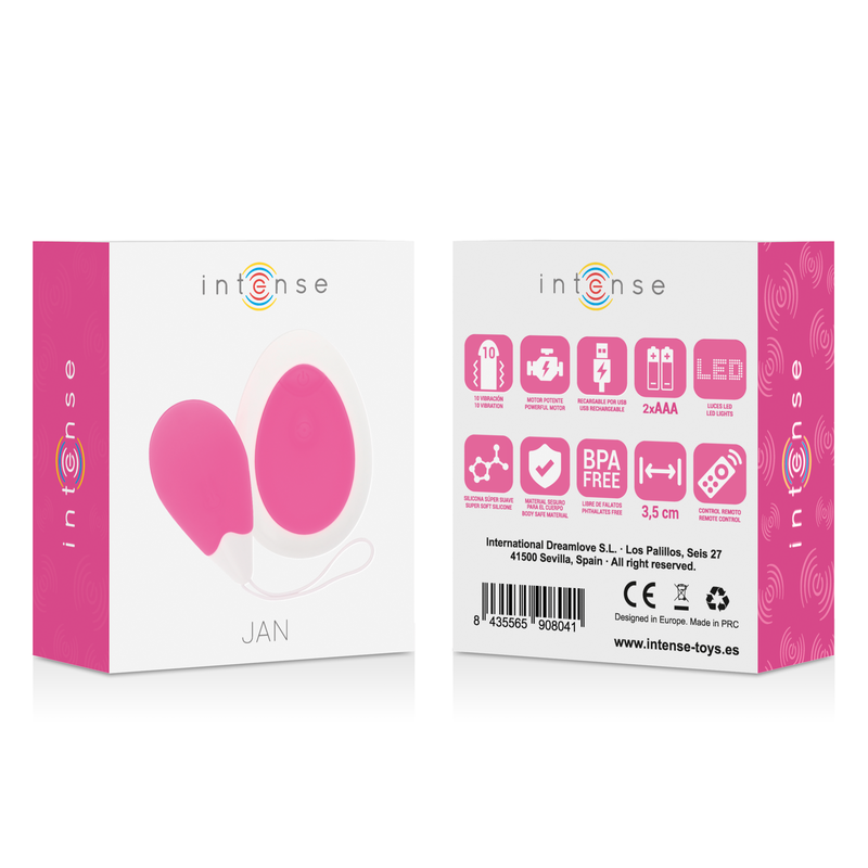 INTENSE - JAN EGG VIBRATORE TELECOMANDO ROSA