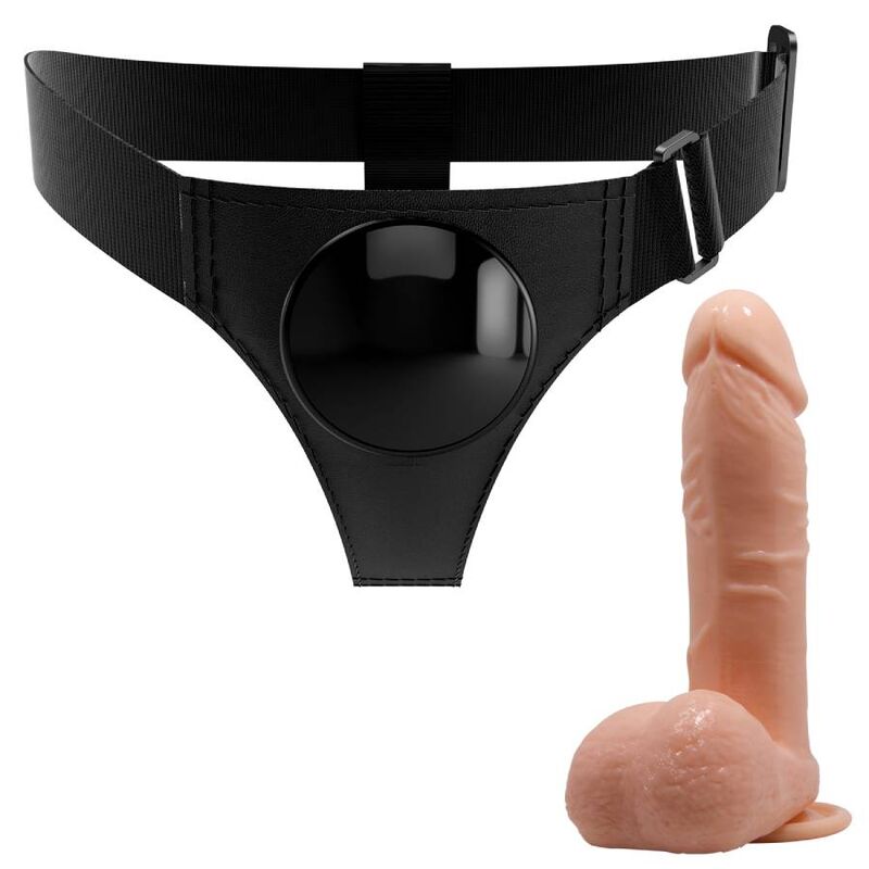 PRETTY LOVE - HARNESS SLIP UNIVERSAL HARNESS MIT DILDO TOM 20 CM NATUR