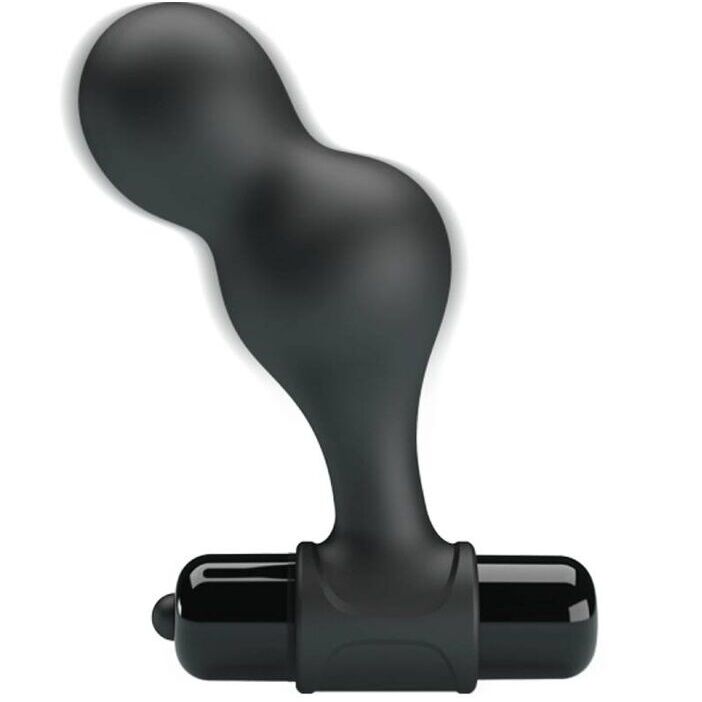 MR PLAY - SCHWARZER ANALSTECKER MIT VIBRATOR AUS SILIKON