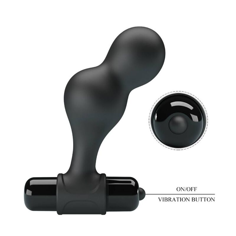 MR PLAY - SCHWARZER ANALSTECKER MIT VIBRATOR AUS SILIKON