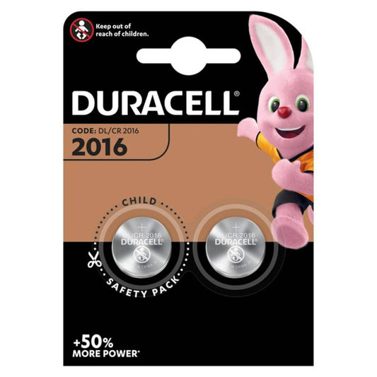 DURACELL - BATTERIA A BOTTONE LITIO CR2016 3V 2 UNITÀ