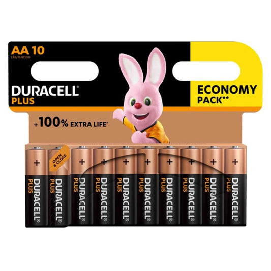 DURACELL - PLUS POWER 100 BATTERIA ALCALINICA AA LR6 10 UNITÀ