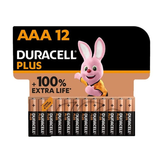 DURACELL - PLUS POWER 100 BATTERIA ALCALINICA AAA LR03 12 UNITÀ