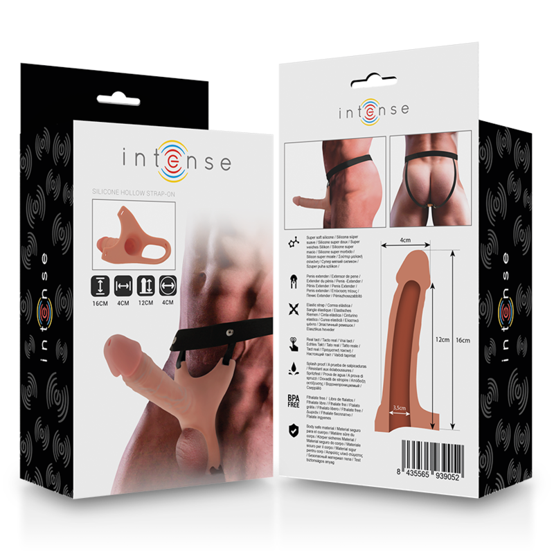 INTENSE - HOHLHARNESS MIT SILIKONDILDO 16 X 3,5 CM