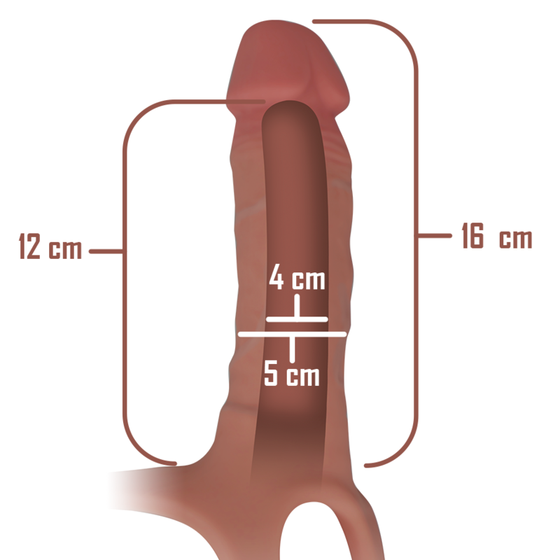 INTENSE - HOHLHARNESS MIT SILIKONDILDO 16 X 3,5 CM